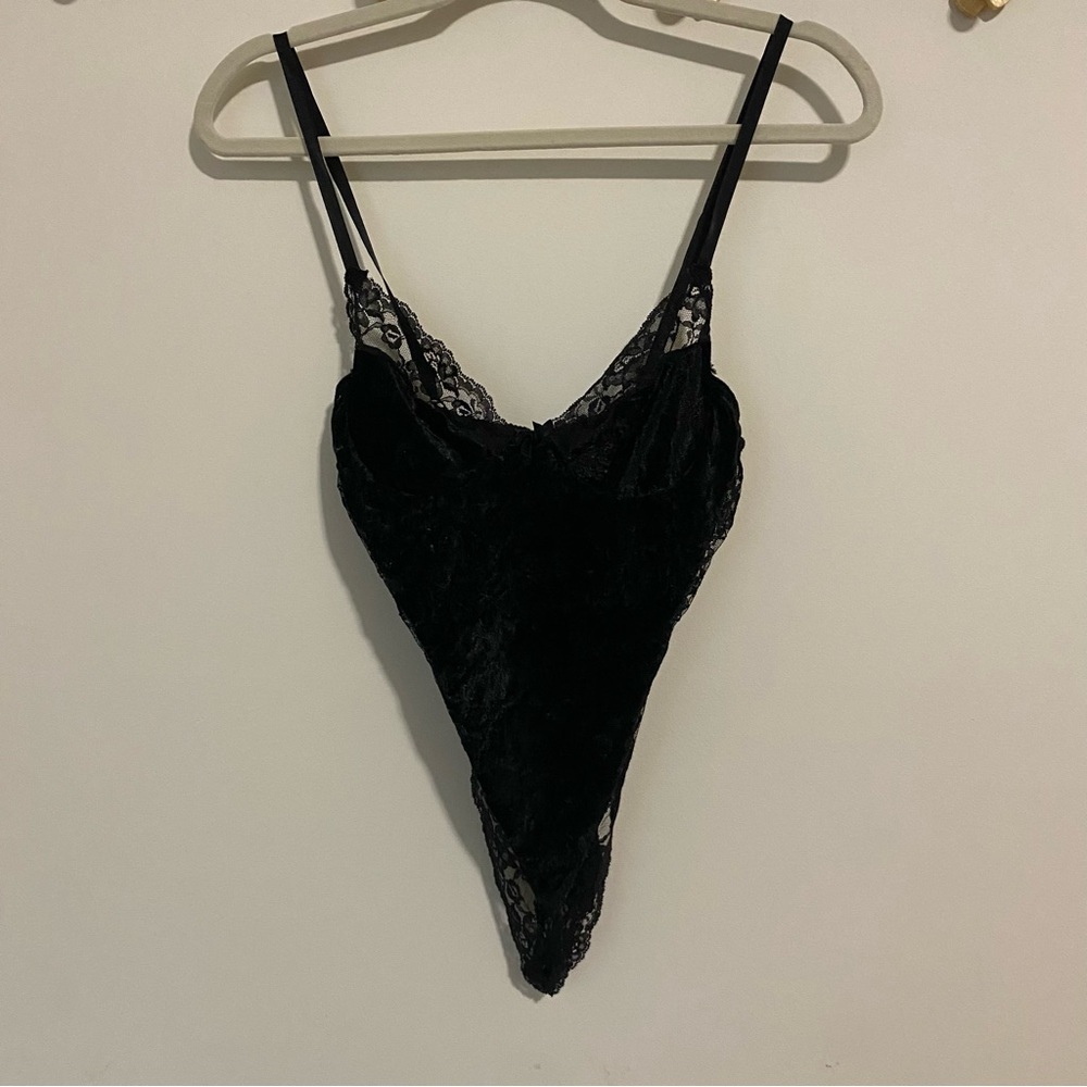 Empire Intimates Vintage Velvet and Lace Bodysuit